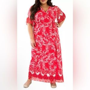 Maree Pour Toi Plus Floral Print Wrap Dress NWT Size 20